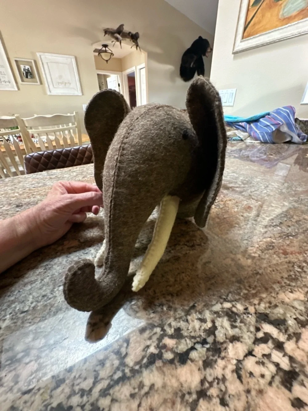 Mudpie Brown Felt Elephant Head Wall Nursery Mount
